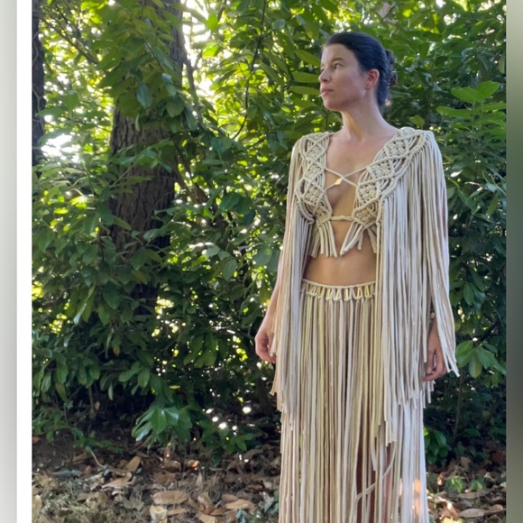 Rare Macrame fringe vest top from Ibiza - Picture 11 of 12